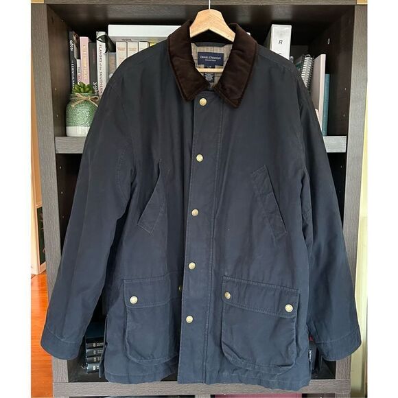 Daniel Cremieux Collection Navy Blue & Brown Cotton Blend Coat Men’s Large - Picture 1 of 9